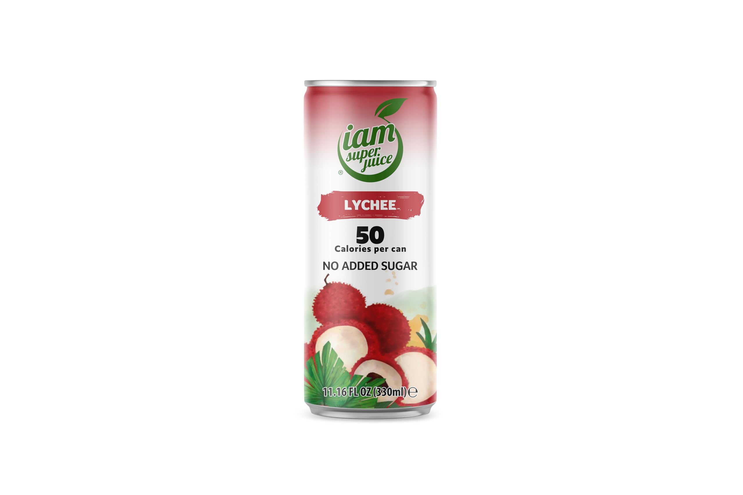 Lychee Fruit Juice Drink 100% Natural - I am Superjuice - No added sugars, concentrate, preservatives - 12pack 11.16oz - low calorie - NON GMO - Vegan