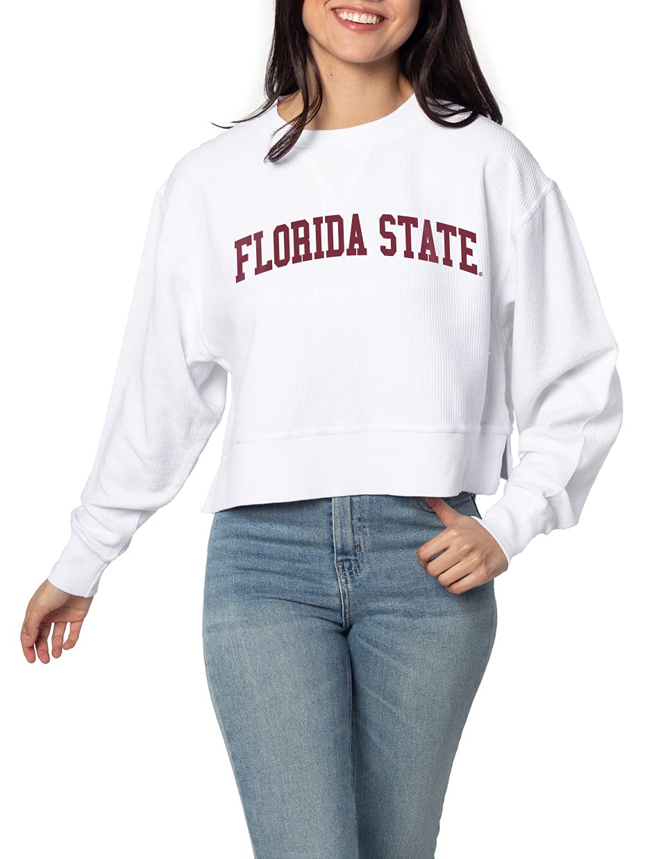 chicka-d NCAA womens Corded Boxy Pullover