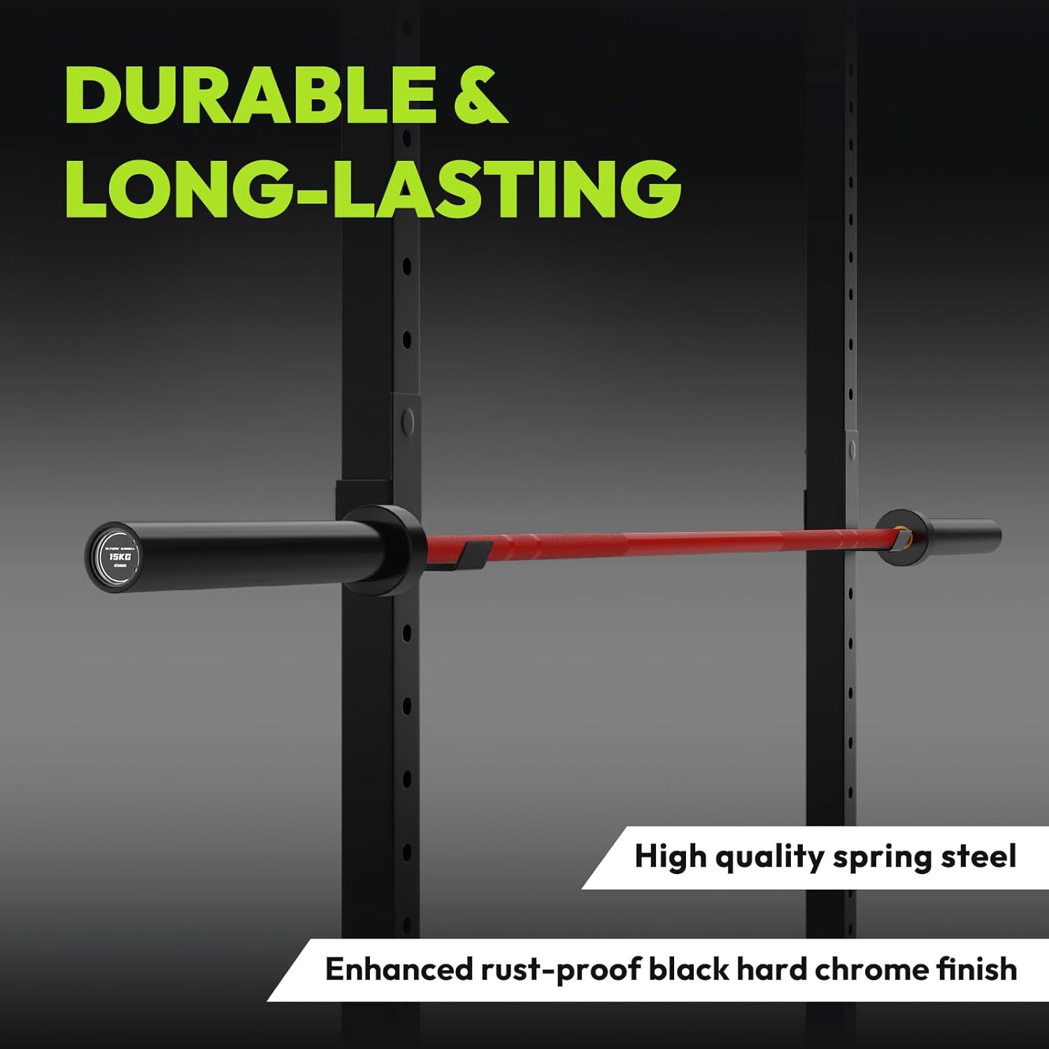 HANDBODE Olympic Barbell 6.5ft/7ft, 2 Inch Straight Womens Bars, 35lb/45lb Weight Bar for Strength Training, Hip Thrust, Bench Press, 1000 lb/1500 lb High-Capacity