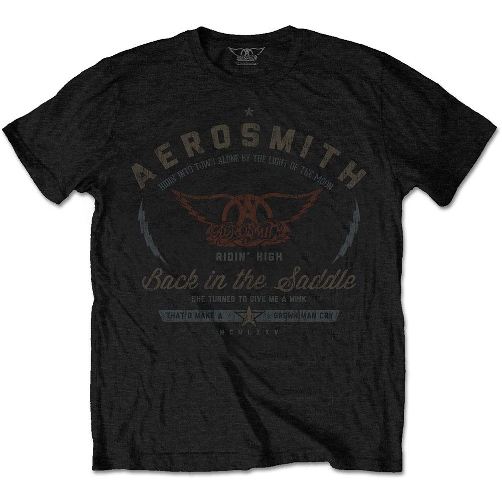Aerosmith AEROTS03MB02 T-​Shirt, Black, Moyen Mixte