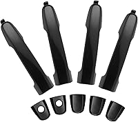 Lcyolada 4Pcs Exterior Door Handles for Toyota Camry 2002-2006, Corolla/Matrix 2003-2013, RAV4 2001-2012, Prius 2004-2009 - Front Rear Driver Passenger Black ABS