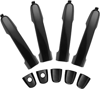 Lcyolada 4Pcs Exterior Door Handles for Toyota Camry 2002-2006, Corolla/Matrix 2003-2013, RAV4 2001-2012, Prius 2004-2009 - Front Rear Driver Passenger Black ABS