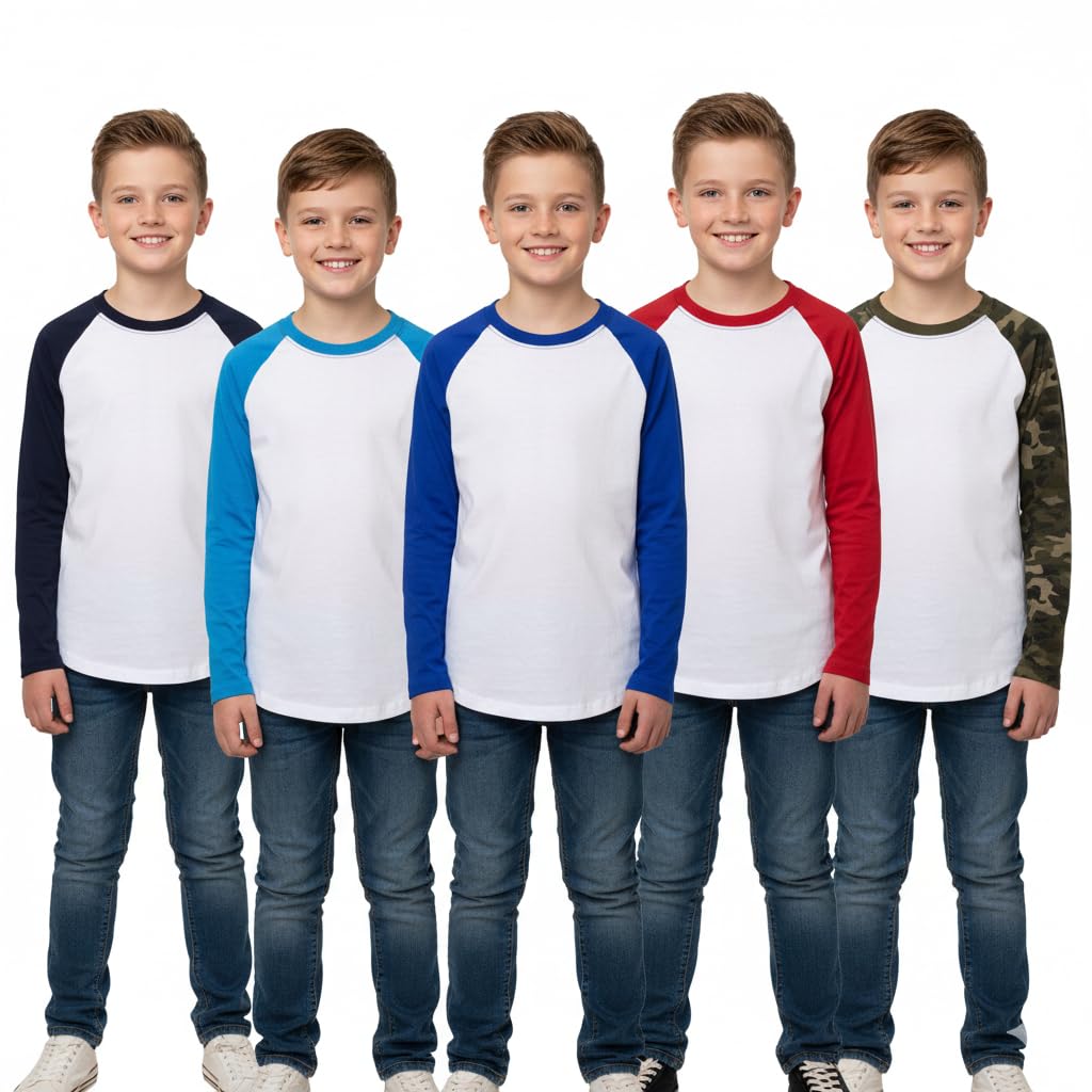 A2Z 4 Kids Chłopcy Plain Długi Rękawy Lightweight Activewear T-Shirt Atletyczny Miękki Czuć Oddychający Lato Zbiornik Top Casual Szkoła T-Shirts Wiek 2-13 lat