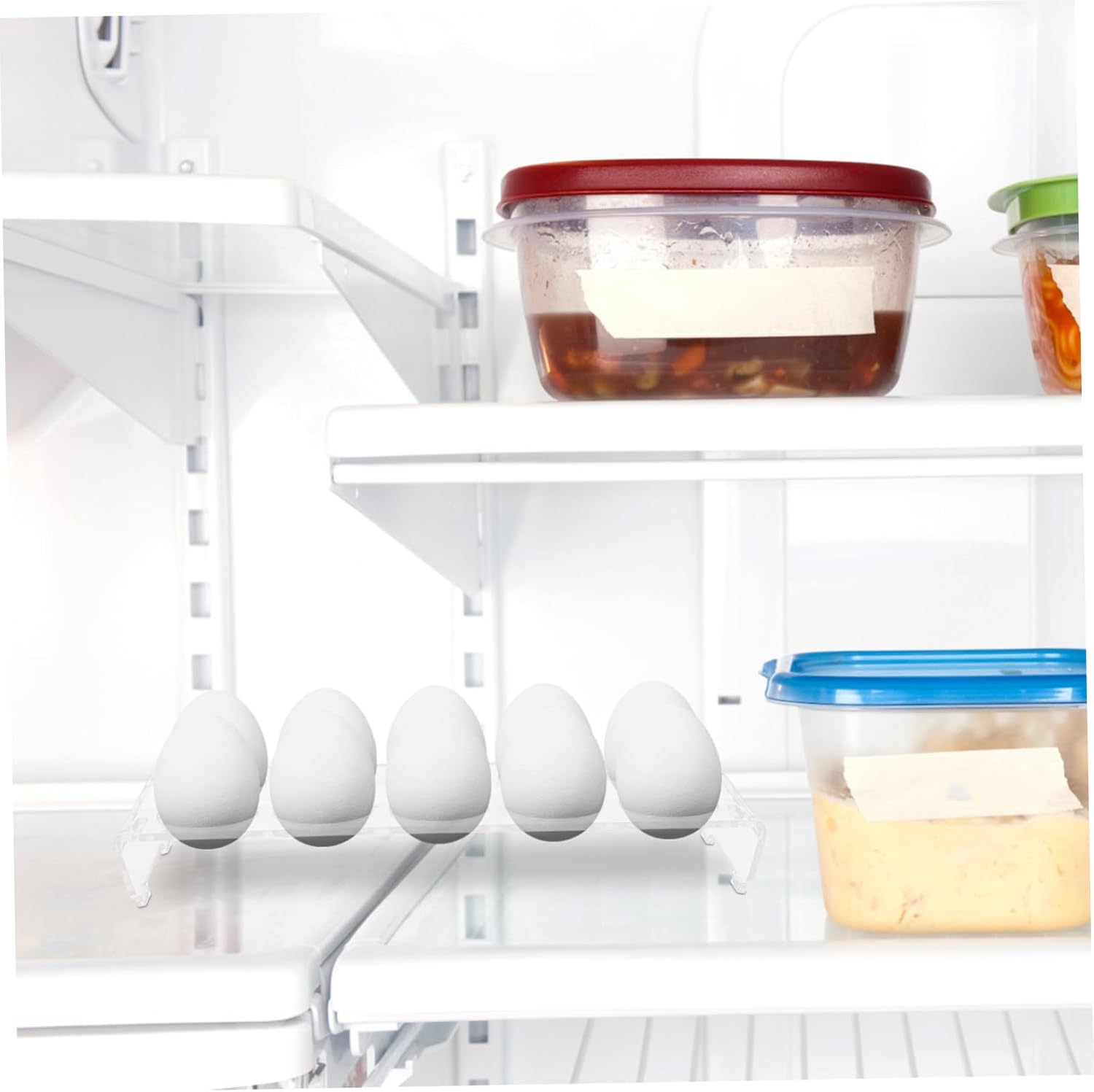 5pcs Egg Organizer for Refrigerator Egg Carrier Shape Slots Anti-extrusion Anti-collision Easy to Wash Holder