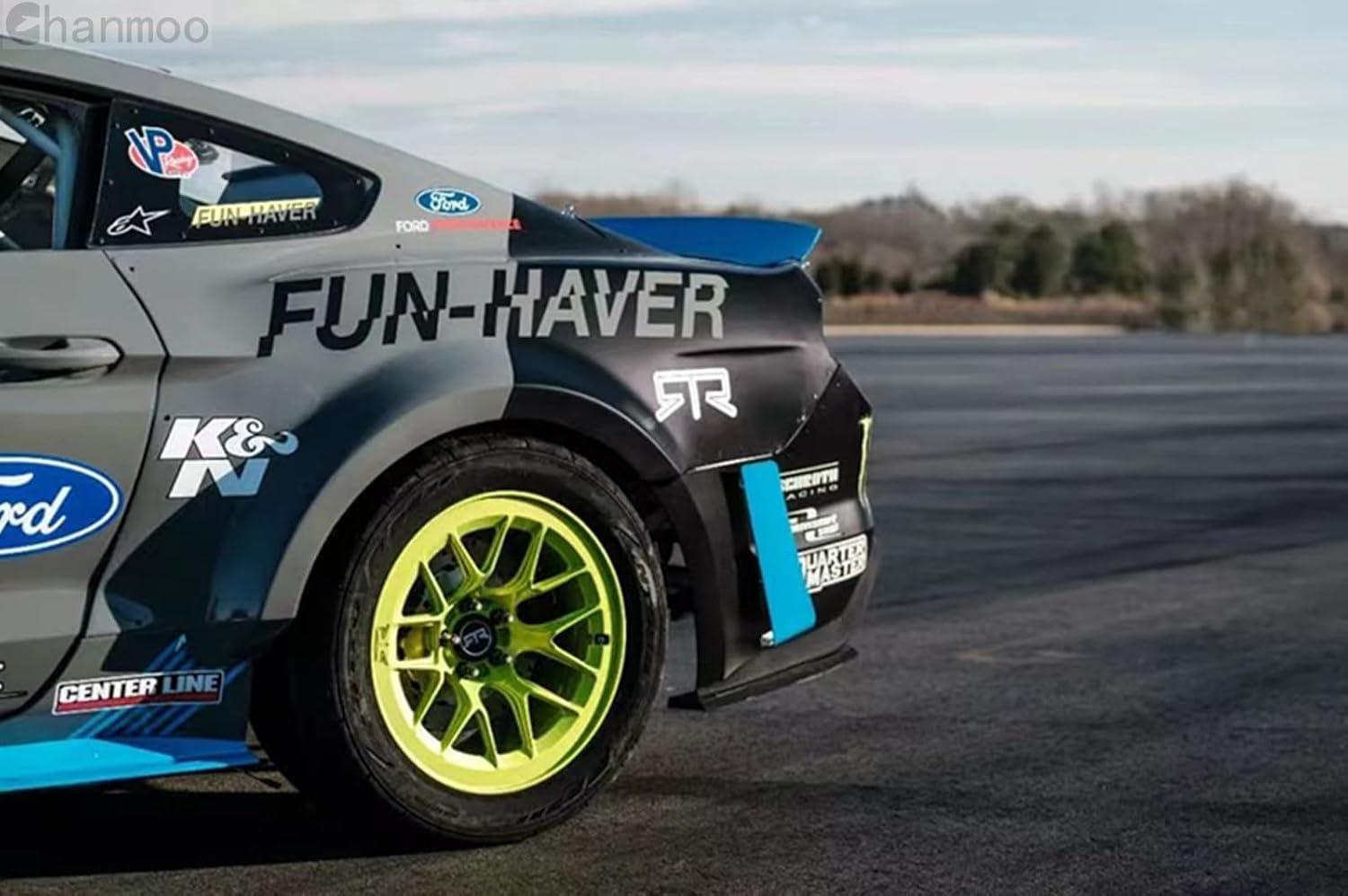 1/8 RC On Road Car Tires and Wheels Rims 17mm Hex 103mm Rubber Rally Tyres for 1:8 Scale RC On-Road Racing Car HPI WR8 HSP Hobao ARRMA Redcat Losi Kyosho VRX RC Rally Drift Car 4PCS (Green)