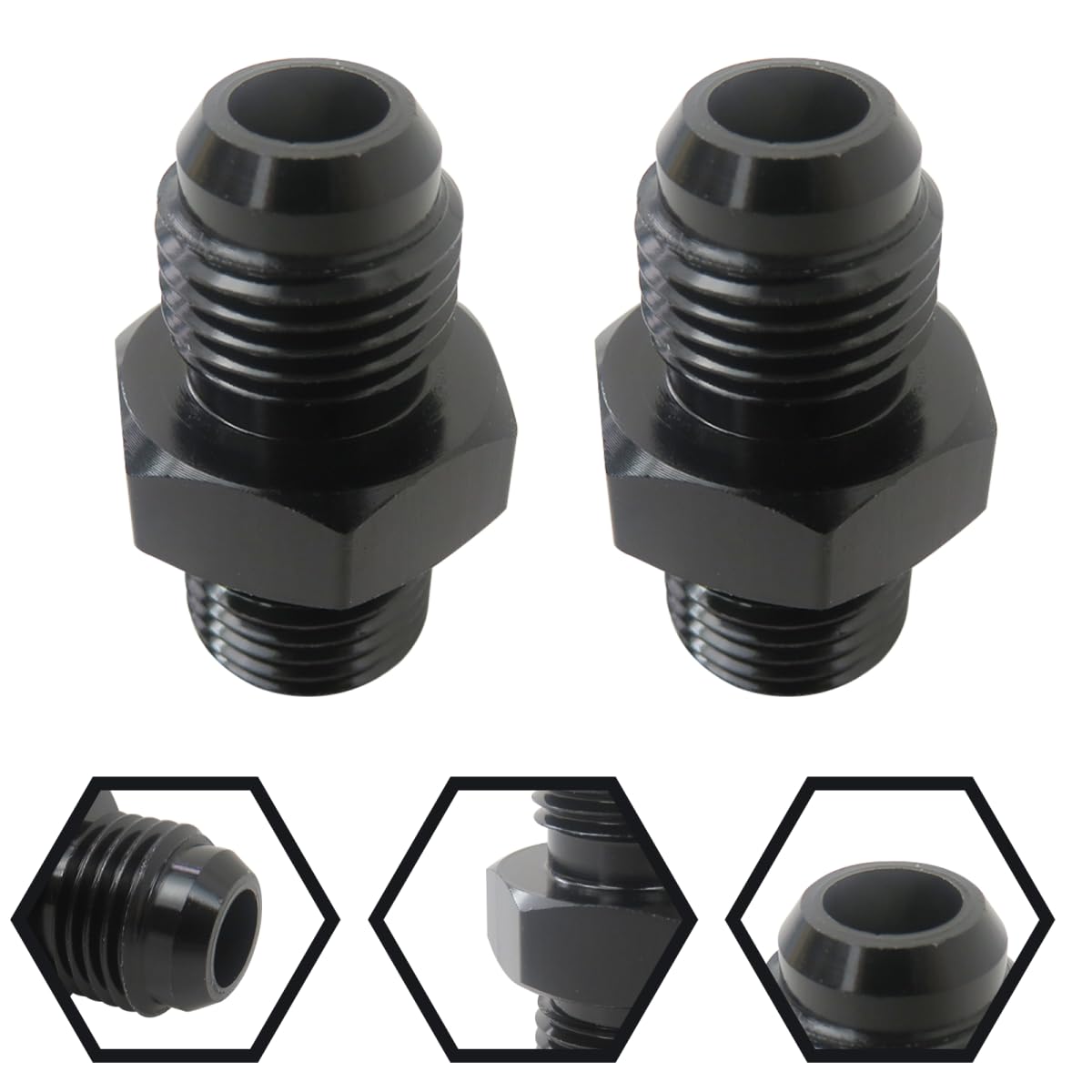 Ucreative 8AN To 8AN Male Flare Coupler Union Straight Fuel Hose Fitting Black Ucreative 8AN To 8AN Male Flare Coupler Union Straight Fuel Hose Fitting Black