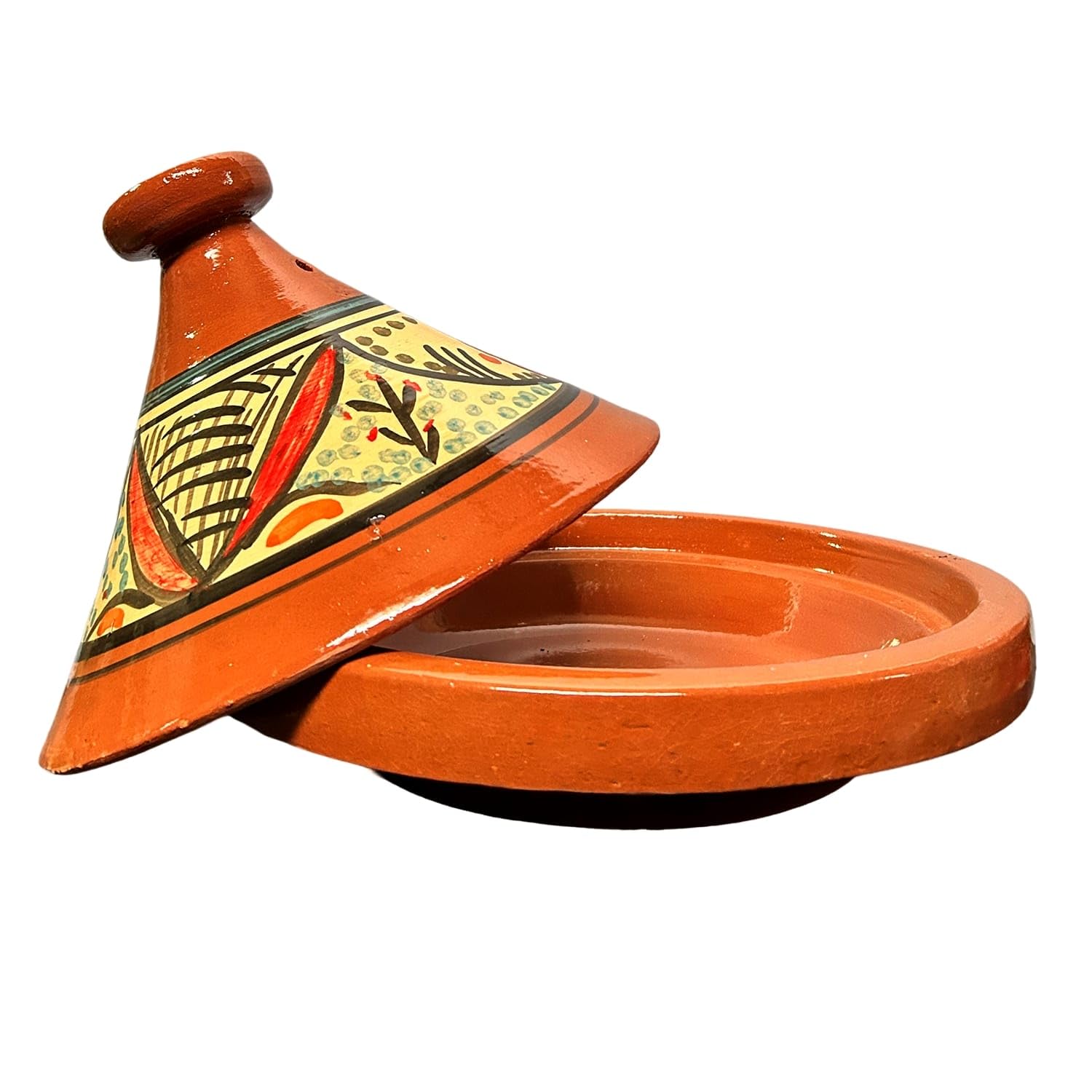 Tajine XL 35 cm in Terracotta Dipinta a Mano – Pentola Tradizionale Marocchina/Tunisina + Ebook Gratuito 2611251348