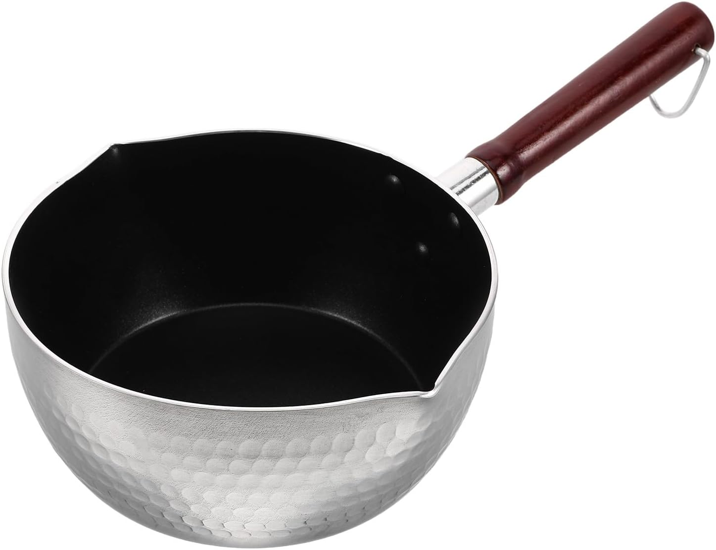 Nonstick Milk Pan with Wooden Handle 18Cm Japanese Style Thickened Saucepan Multipurpose Cooking Pot for Noodles Soup and Porridge Home Kitchen