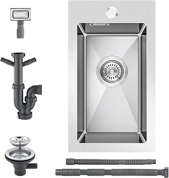 28x50cm Drop in Small Kitchen Sink 304 Stainless Steel