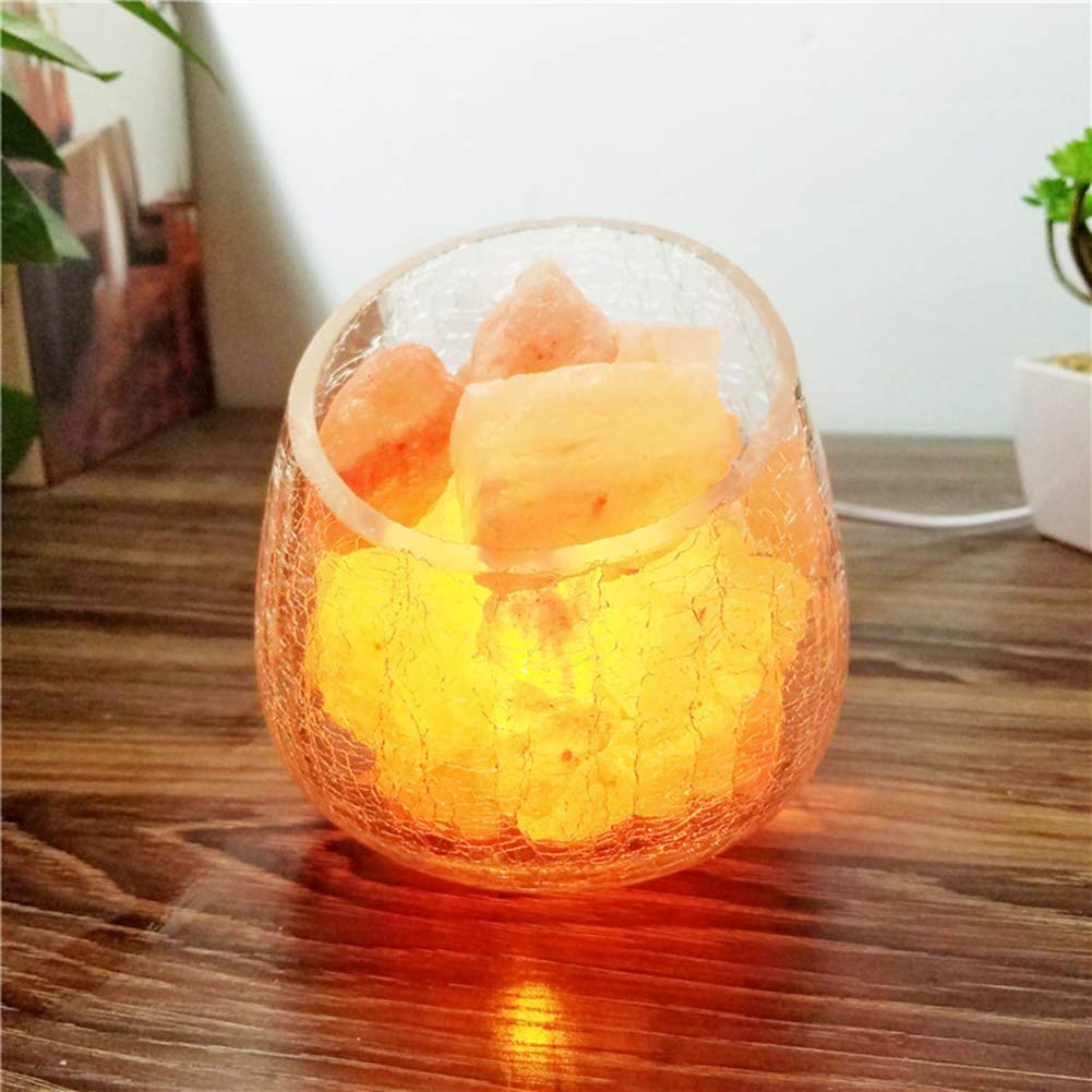 Sale lampada, alimentato da USB, sorgente luminosa LED Lampade di sale dell'Himalaya per notte decorativo 5V 5W luce bianca calda