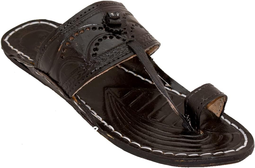 Royal Khwaab Men's Kolhapuri chappals Leather hardcrafted Stylish,Ethinicwear & Dailywear Designed with Excellence 100% Comfortable.