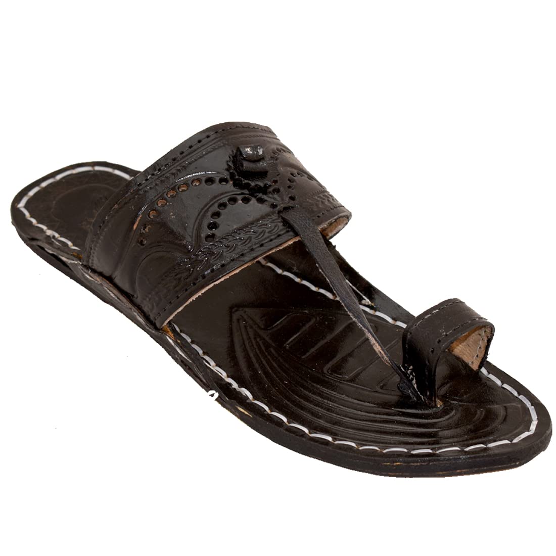 Royal Khwaab Men's Kolhapuri chappals Leather hardcrafted Stylish,Ethinicwear & Dailywear Designed with Excellence 100% Comfortable.