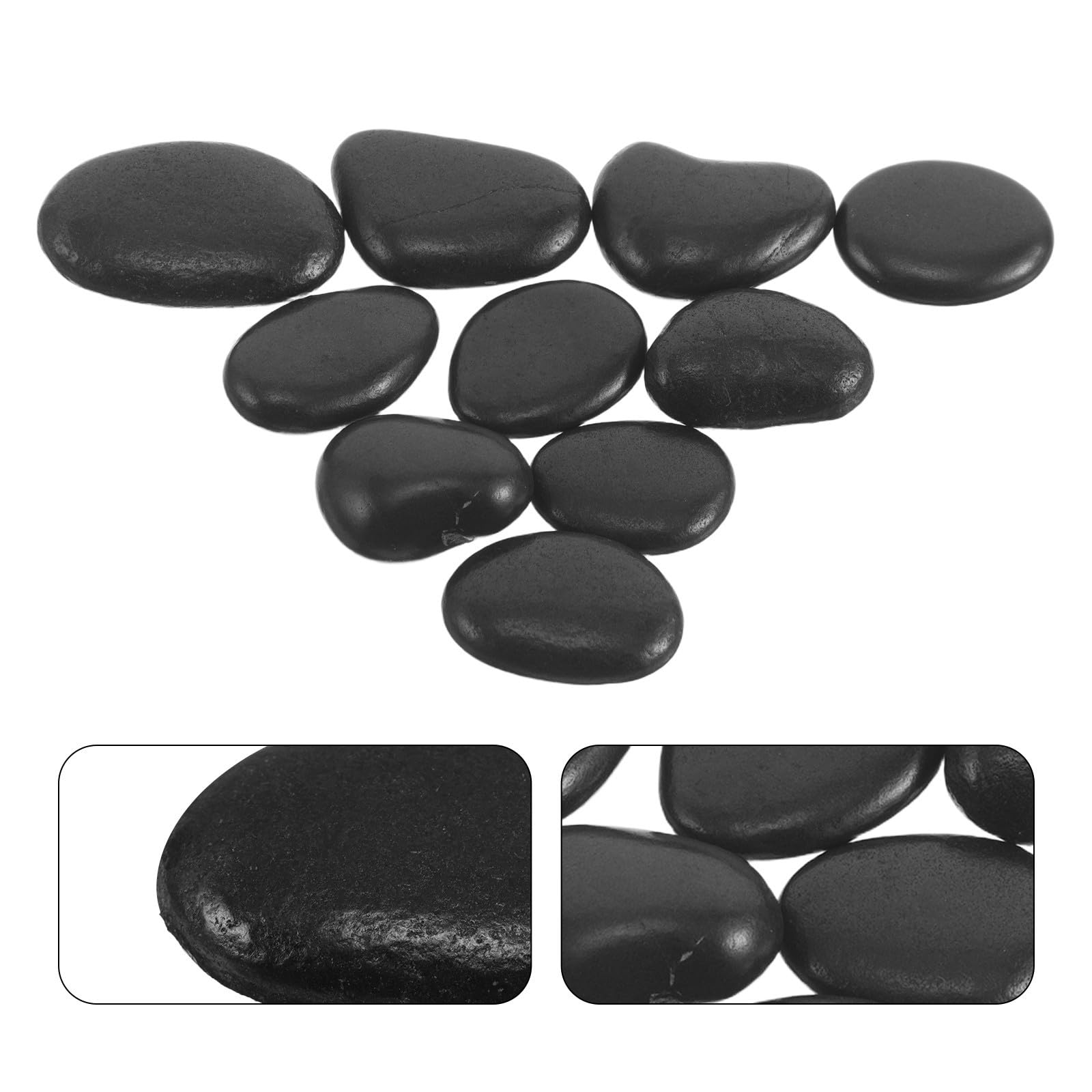 Pietre di Ciottolo Naturale per Barbecue e Cucina, Pietre Riscaldanti per Griglia 1kg Nero, Prevenzione Bruciature Localizzate, Versatili per Grigliate e Cucina