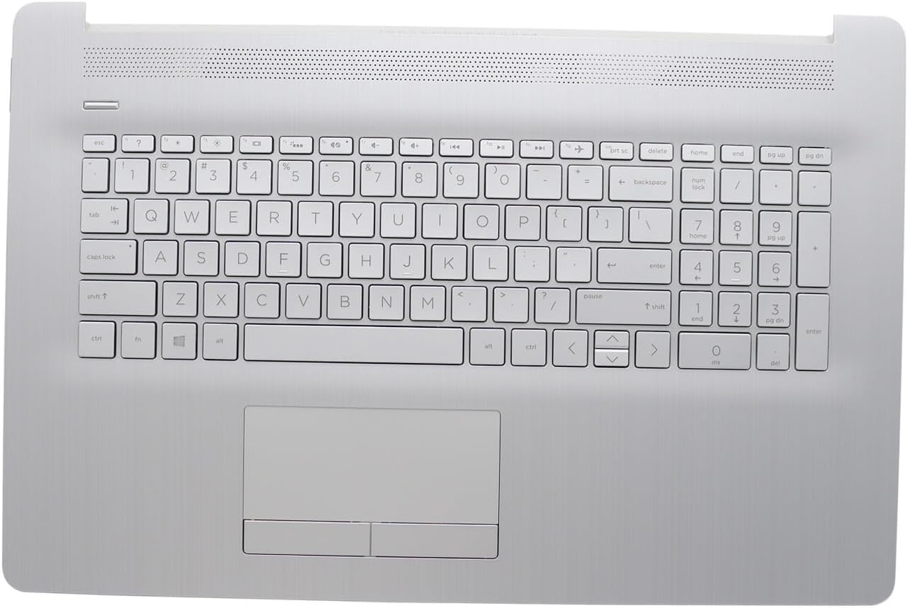 New Silver Replacement Palmrest for HP Pavilion 17by 17ca 17-by 17-CA 17-by3053cl Palmrest Backlit Keyboard & Touchpad Upper Case Top Cover with Touchpad with ODD L92783-001