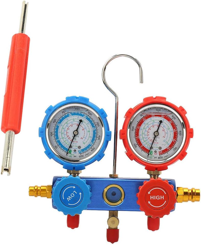 Car Refrigeration Diagnostic Tool Dual Manifold Gauges Valve Set with Valve for R134A R12 R22 R410A