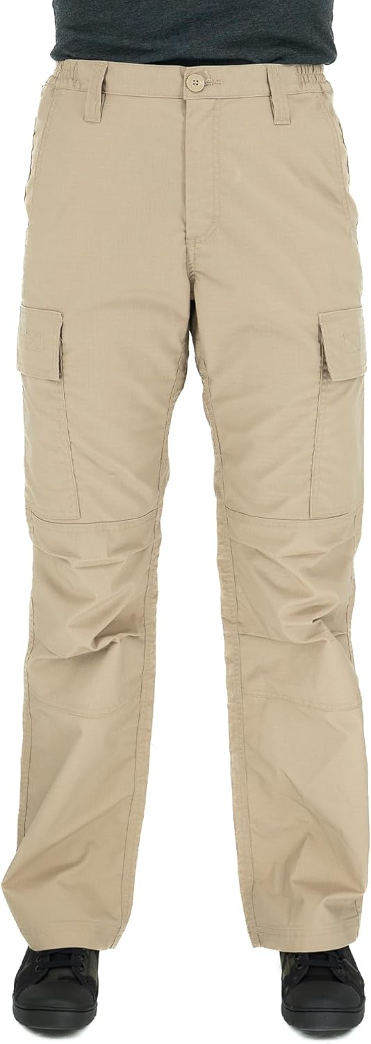 LAPG Women's Stretch Core Cargo Tactical Pants, Elastic Waistband, High Rise, Relaxed Fit, Outdoor Work Pants, Multi-Color