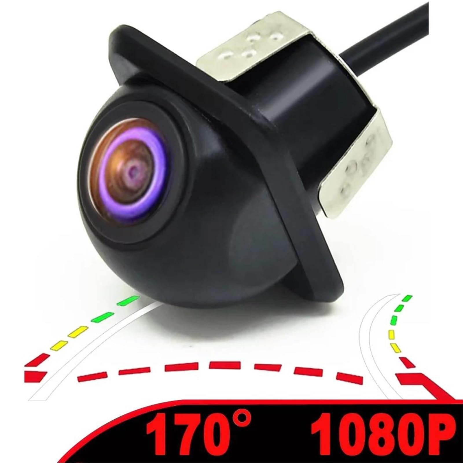 Cámara Visión Trasera Vehículo Pistas Trayectoria AHD1080P Lente 170 Grados Starlight Visión Nocturna Vehículo Cámara Trasera Marcha Atrás Coche Universal