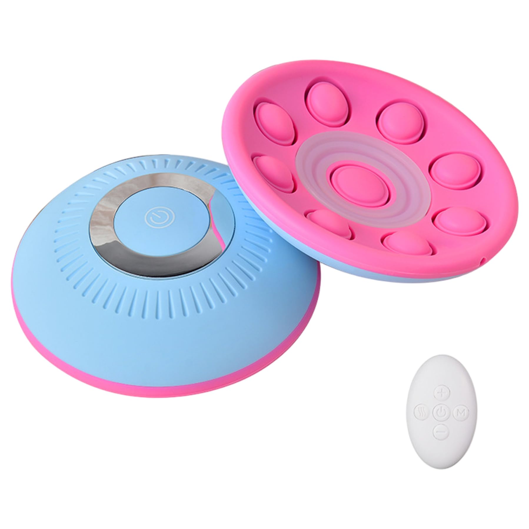 Masseur de sein en silicone à lumière rouge et bleue à 3 modes avec télécommande électrique sans fil rechargeable, points d'acupuncture, amélioration du sein pour les femmes | Masseurs de cellulite