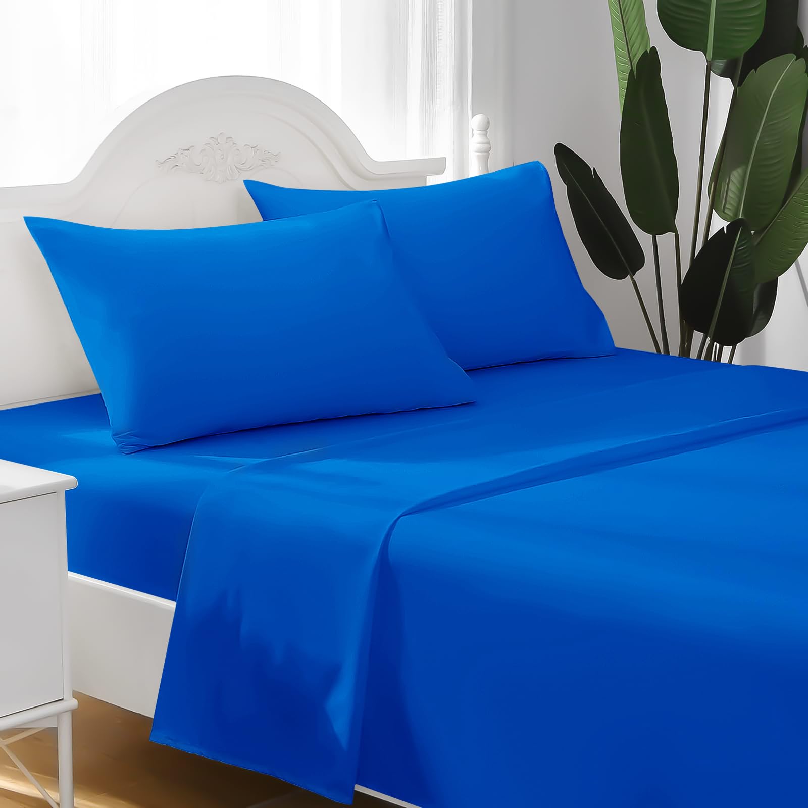 FARFALLAROSSA Zestaw pościeli na łóżko pojedyncze, 100% bawełna, prześcieradło z gumką na łóżko pojedyncze 180 x 200 cm, prześcieradło górne 250 x 280 cm, 2 poszewki na poduszkę 50 x 80 cm, kolor