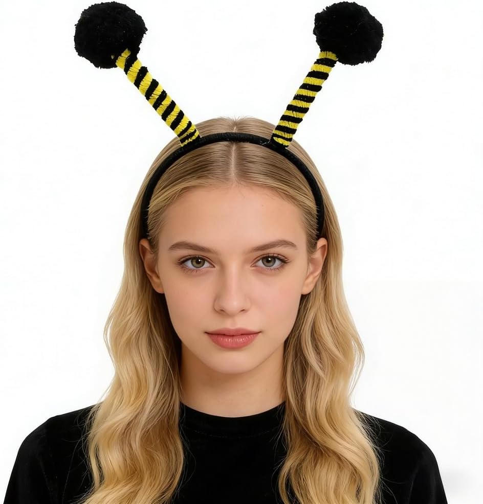 Bee Headband Costume Halloween Party Headwear with Cute Bee Antennae Hairbands for Cosplay Accessories