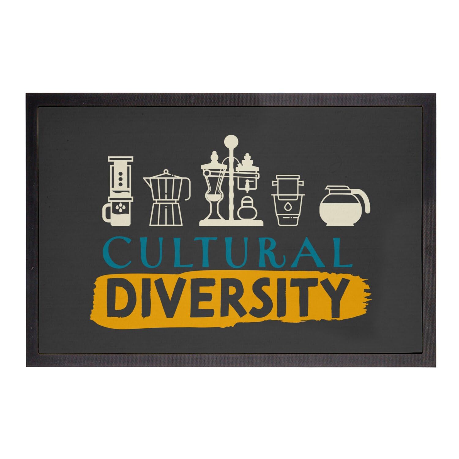 Paillasson cultural diversity matinement café et diversité pour salon