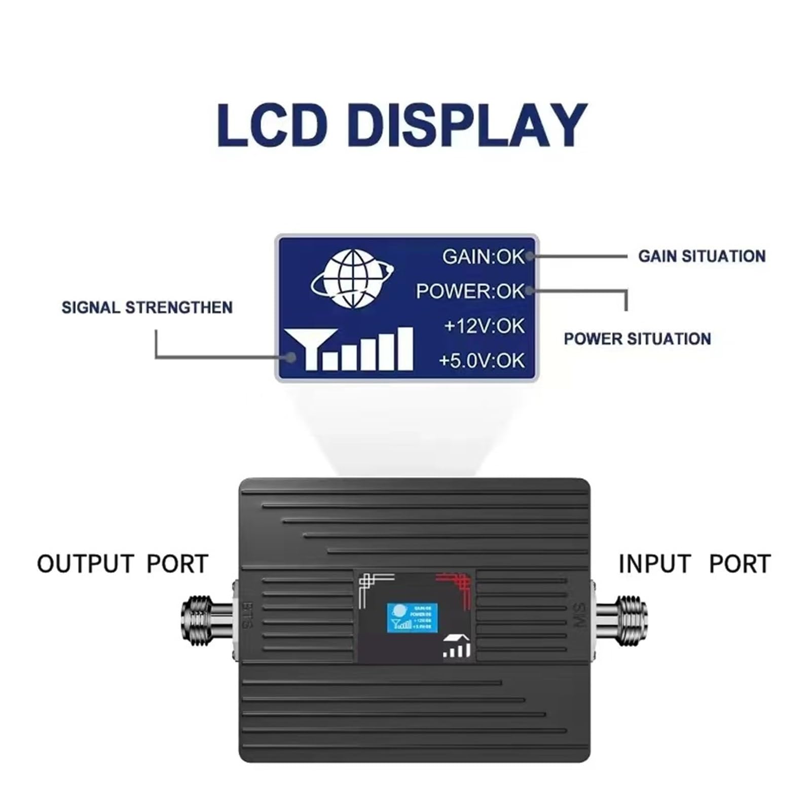 Repetidor 2G 3G 4G Amplificador De Señal Celular 700 1800 2100 MHZ Móvil Cobertura más amplia(1800-2100MHz)