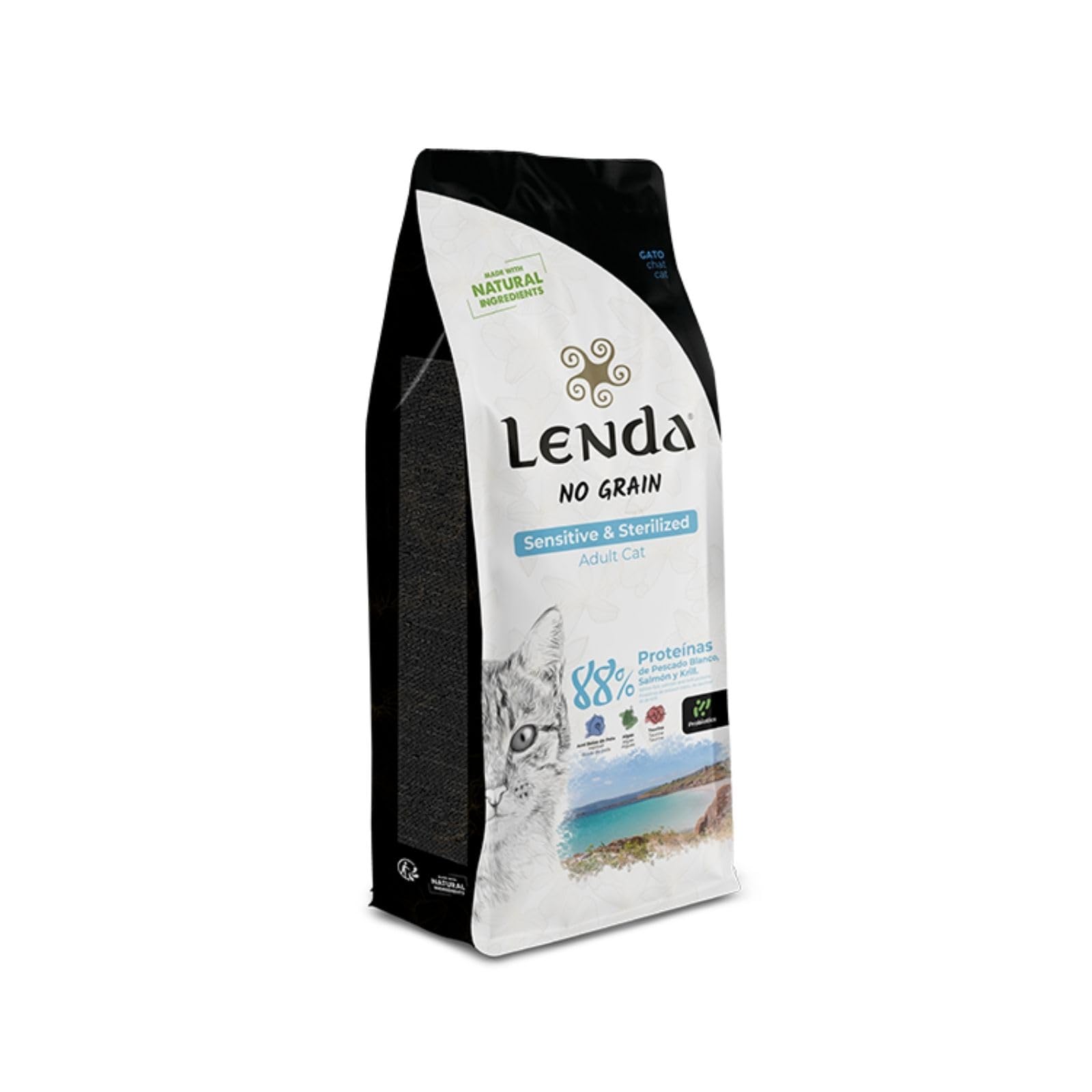 Lenda Gatto Sensitive & Sterilized 7 kg - Crocchette Ipoallergeniche Senza Cereali per Gatti Adulti Sterilizzati e in Sovrappeso - Croccantini Per Gatti Sensibili - Cibo Completo
