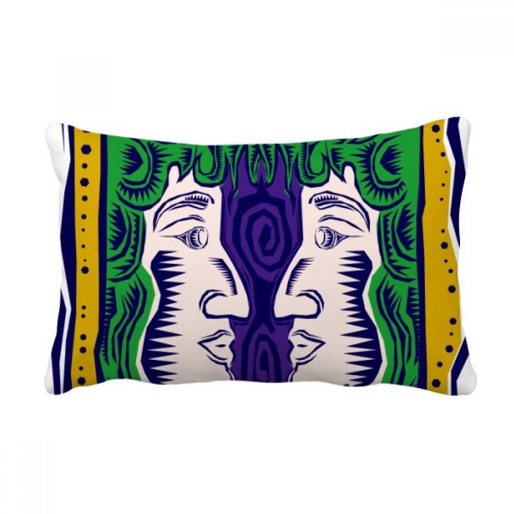 Coussin Gemini mexicain DIYthinker oreiller lombaire 40x60 cm pour décoration de canapé multicolore