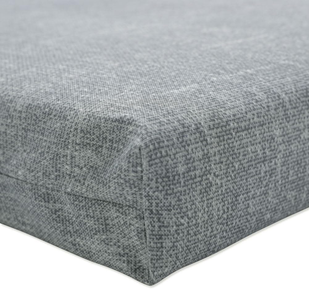 Pillow Perfect Tory Solid Indoor/Outdoor Patio Seat Cushions Plush Fiber Fill, Weather and Fade Resistant, Square Corner - 20" x 20", Grey, 2 Count