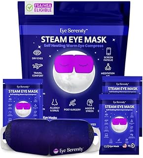 Steam Eye Mask Self-Heating Warm Compress for Dry Eye, Fast Relief for Stye, Puffy Sensitive Eyes - Moist Heat Mask for Sleep, 15 Pack