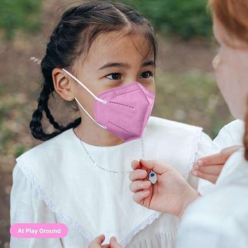 Miniatura 6 de PandMedic MedicKids KN95 - Mascarilla facial cómoda para niños mascarillas plegables y portátiles para niños paquete de 25 unidades color rosa