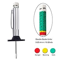 Vista 3 de Godeson 88702 Medidor de profundidad de banda de rodadura de neumáticos con código de color inteligente (paquete de 10)