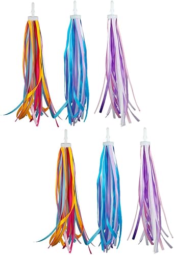 BESPORTBLE 6pcs Bicycle Ribbon Bike Handlebar Tassels Scooter Grips bicicletas para niños Handlebar Streamers Cycling Colorful Bike Streamer Purple