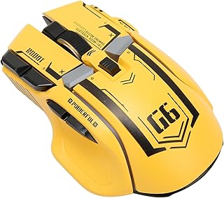 Vbestlife Wireless Gaming Mouse, 2.4G/Wired/Bluetooth 3 Modes, 4000 DPI, RGB, 10 Macro Programmable Buttons, for Windows, for IOS, Android (Yellow)