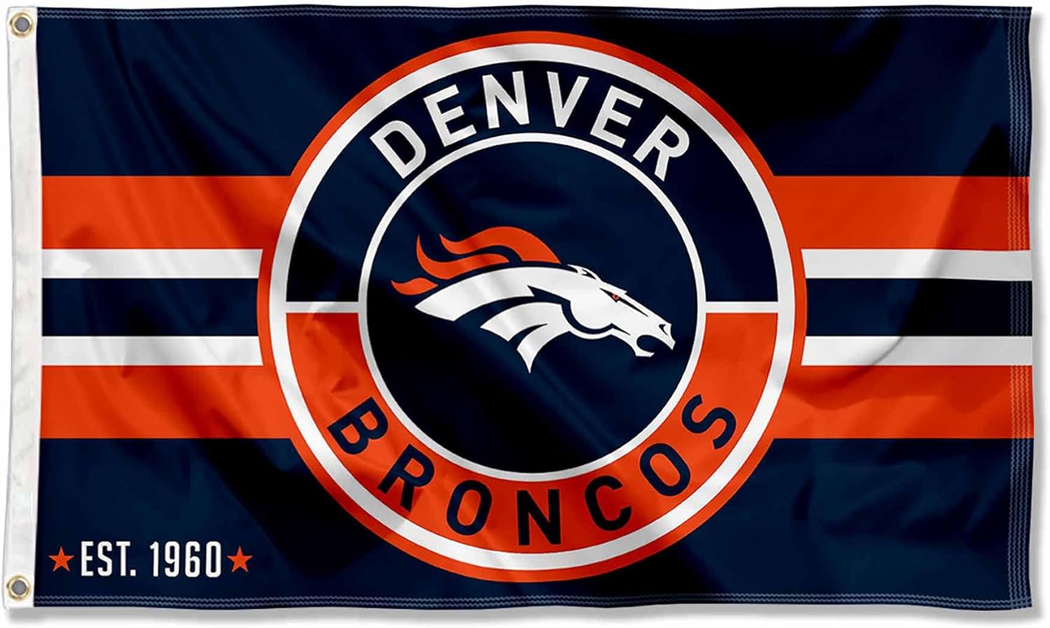 Denver Broncos Patch Button Circle Logo Flag Large 3x5 Banner