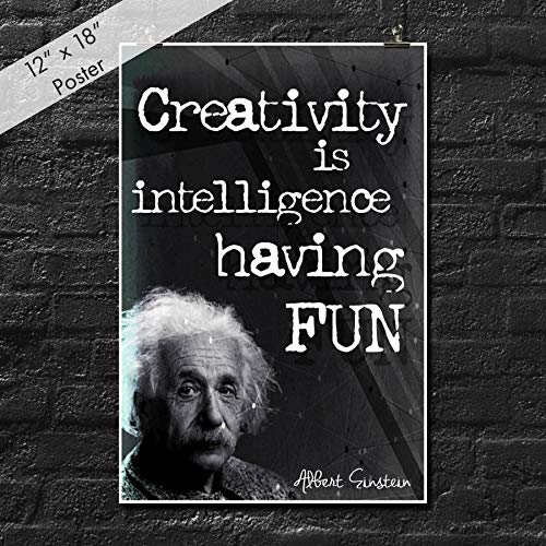 Albert Einstein Classroom Poster Creativity Is Intelligence Having Fun | 18-Inches By 12-Inches | Motivational Inspirational Educational Classroom | Jsc108 #TOP2