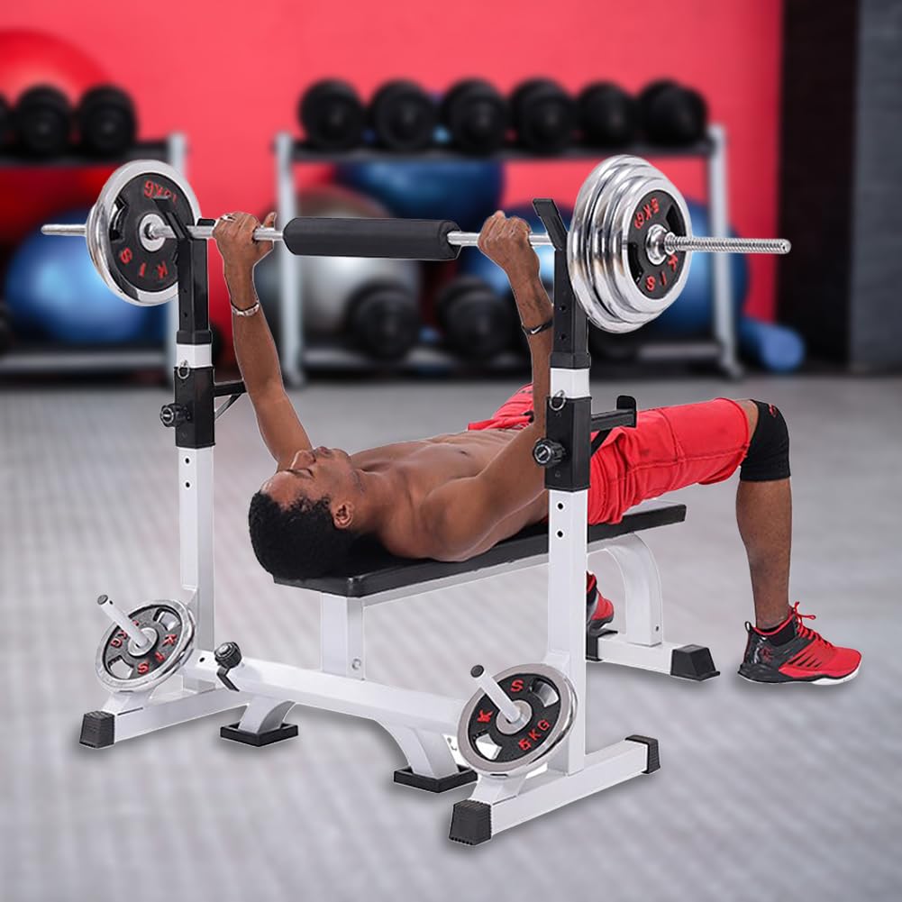 Gabbie di Squat, Candele per sollevamento pesi, Rack Squat Poggia Manubrio Regolabile 12 Livelli, Supporto per sollevamento pesi, Rack per sollevamento pesi, Carico Max.200 kg