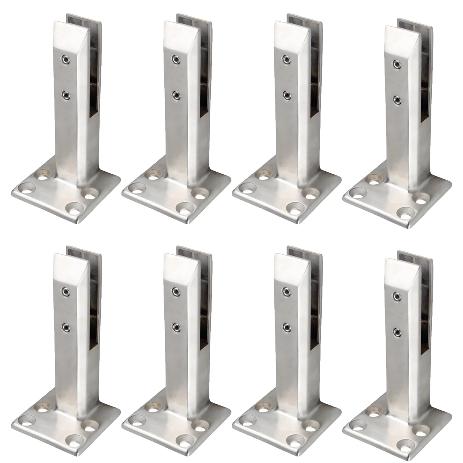 Supports de fixation carrés en acier inoxydable argentés pour balustrade d'escalier chic