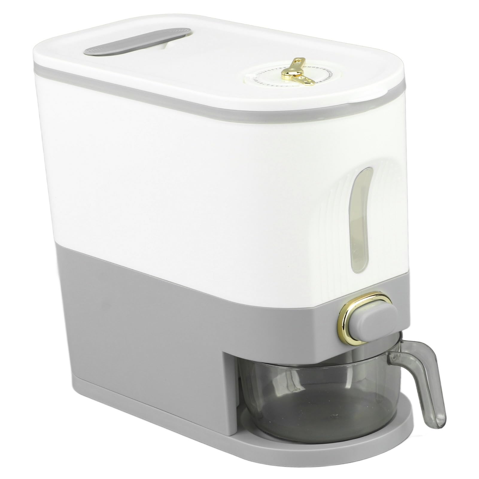 Hidyliu Dispenser di Riso di Grande capacità per con Contenitore per Cereali Trasparente e Misurino in Materiale PP Resistente (Piccola)