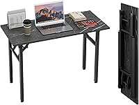 Vista 12 de TEMI Mesa de Computadora Pequeña Mesa Plegable - Escritorio de Oficina Plegable de 35.8", Sin Ensamblaje, Perfecto para Espacios Pequeños