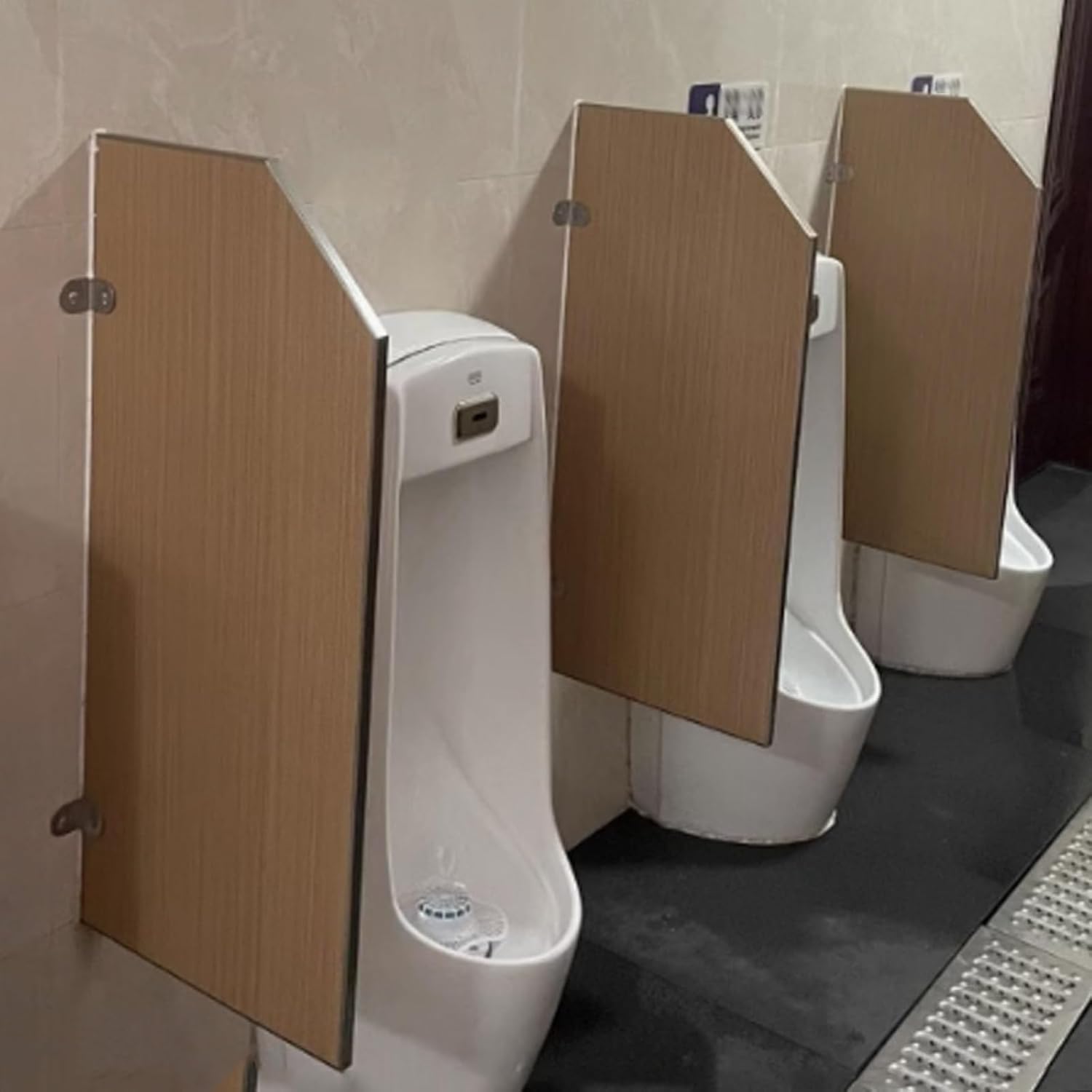 35.4'' Public Urinal Partition, Wall-Mounted Urinal Screen Toilet Partition, Men's Urinal Privacy Screen with Stainless Steel Fittings, Bathroom Partition for Schools, Hotel(1 pcs)