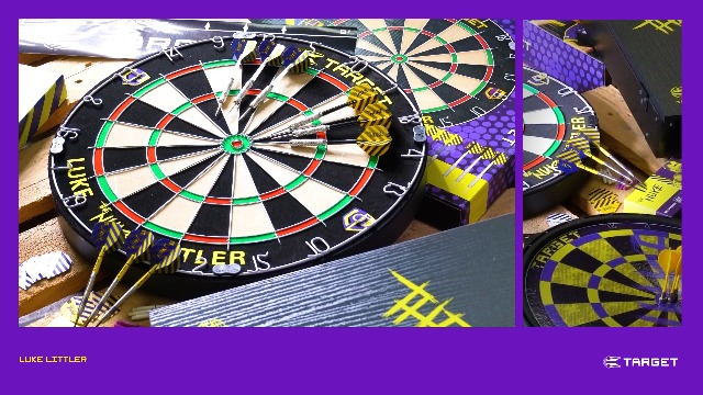 Ailettes De Fléchettes Target Luke Littler G1 - Lot De 3, Forme No.2, Violet Et Jaune - Pour Joueurs Pros