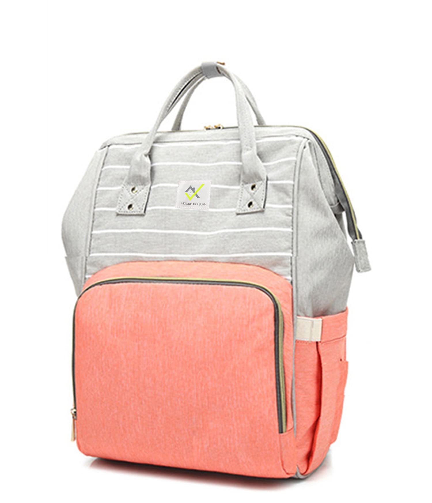House of Quirk Baby Diaper Bag Maternity Backpack (Pink Stripe)-picture-12