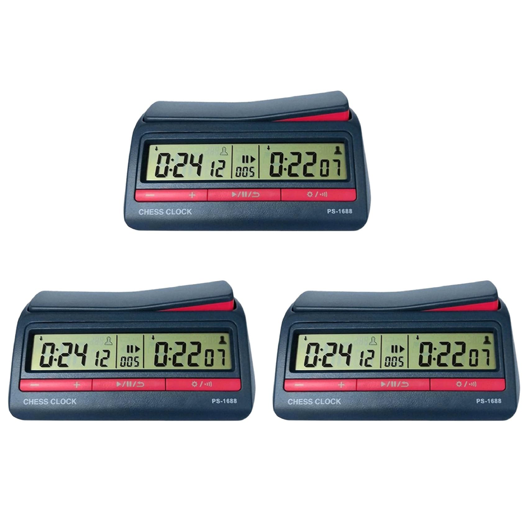 Hndhbfgrt 3X Professional Advanced Chess Digital Timer Chess Clock Count Up Down Board Game Clock PS-1688