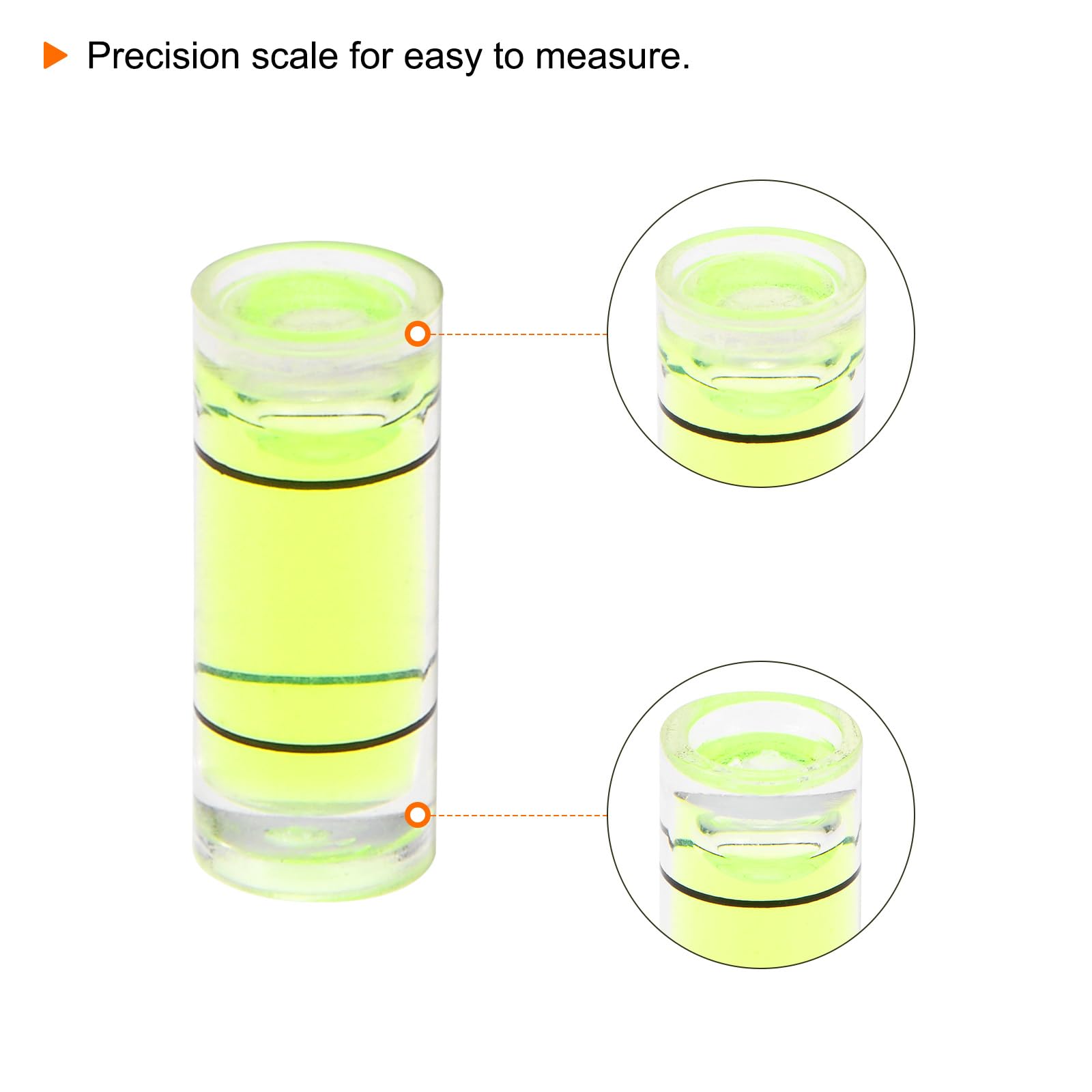 Mini Bubble Levels - 6pcs PMMA Spirit Vials -4