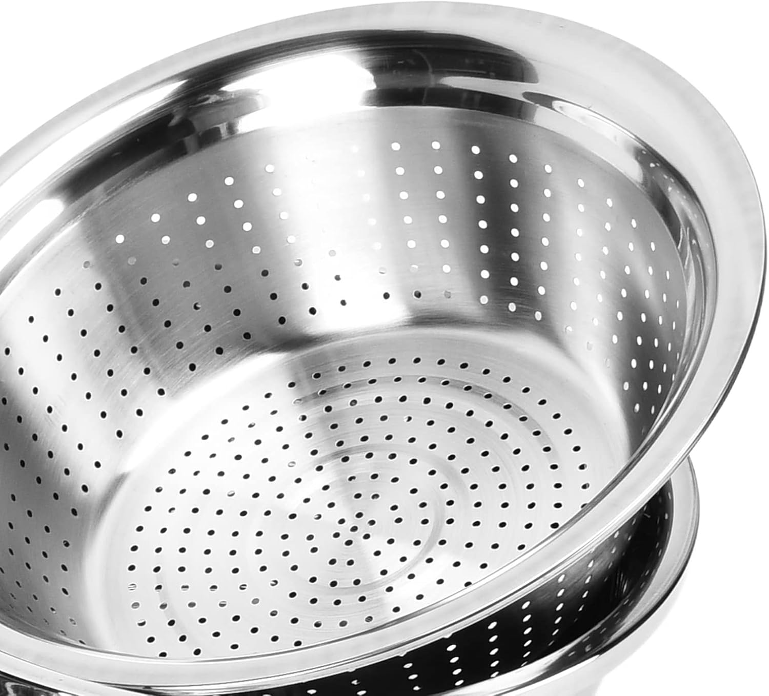 FLEXMAN Stainless Steel Basin, 3 in 1 Multifunctional Collapsible Salad Spinner, Vegetable and Fruit Cut Kneading Basin, Rice Rinser for Mixing Cold Salads, Noodles