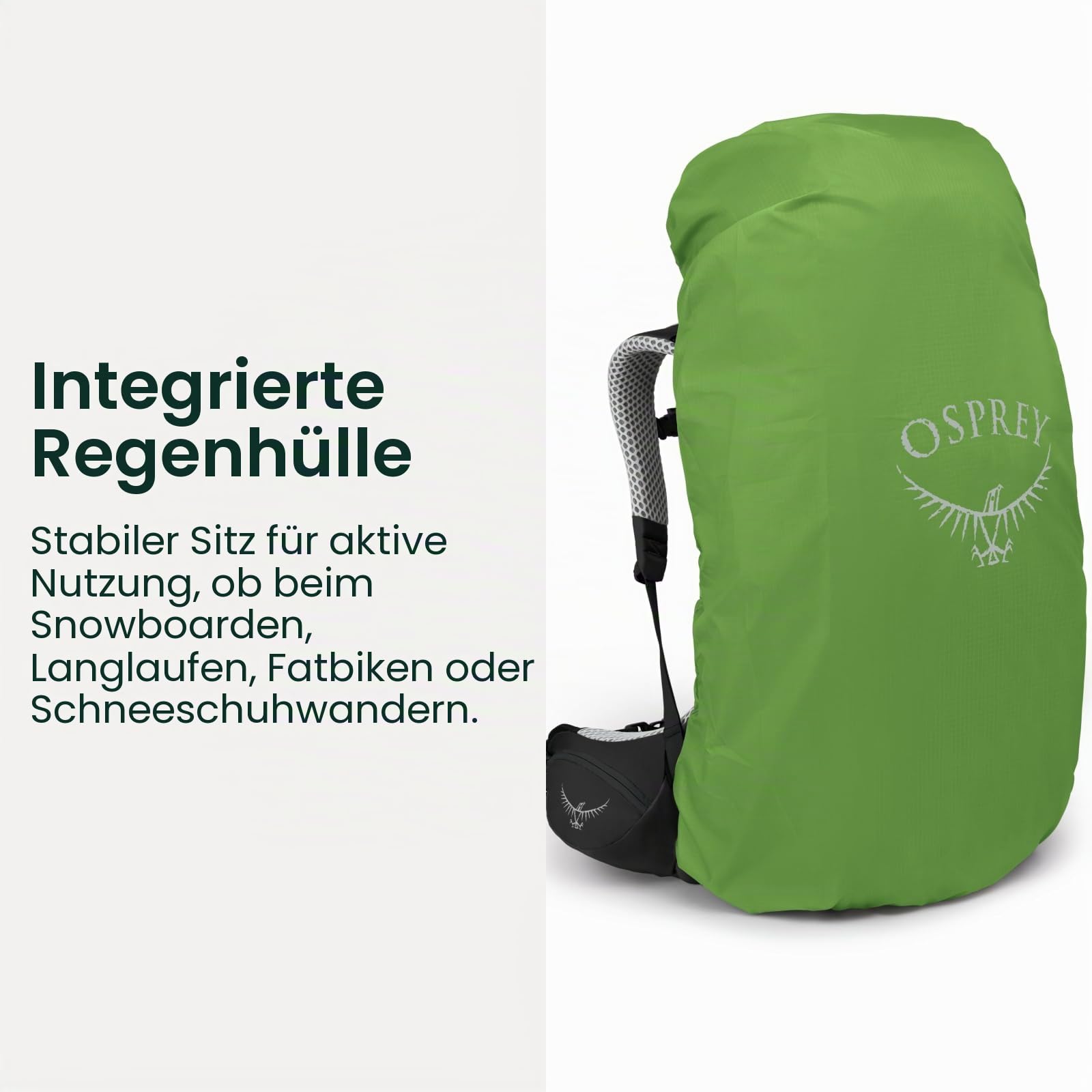 Osprey Atmos AG LT Herren-Trekkingrucksack, 65L Small/Medium, Black