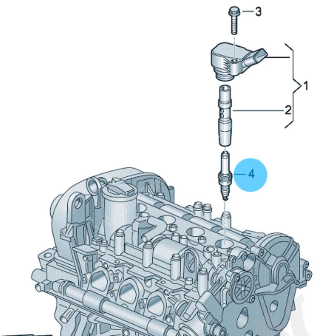 Świeca zapłonowa samochód dla VW Scirocco/Caddy/Golf MK6/Touran/Tiguan/Sharan/Polo, dla Audi A1/A3/Q2/Q3, Świece zapłonowe 4 szt. 04E905602/04E905602D