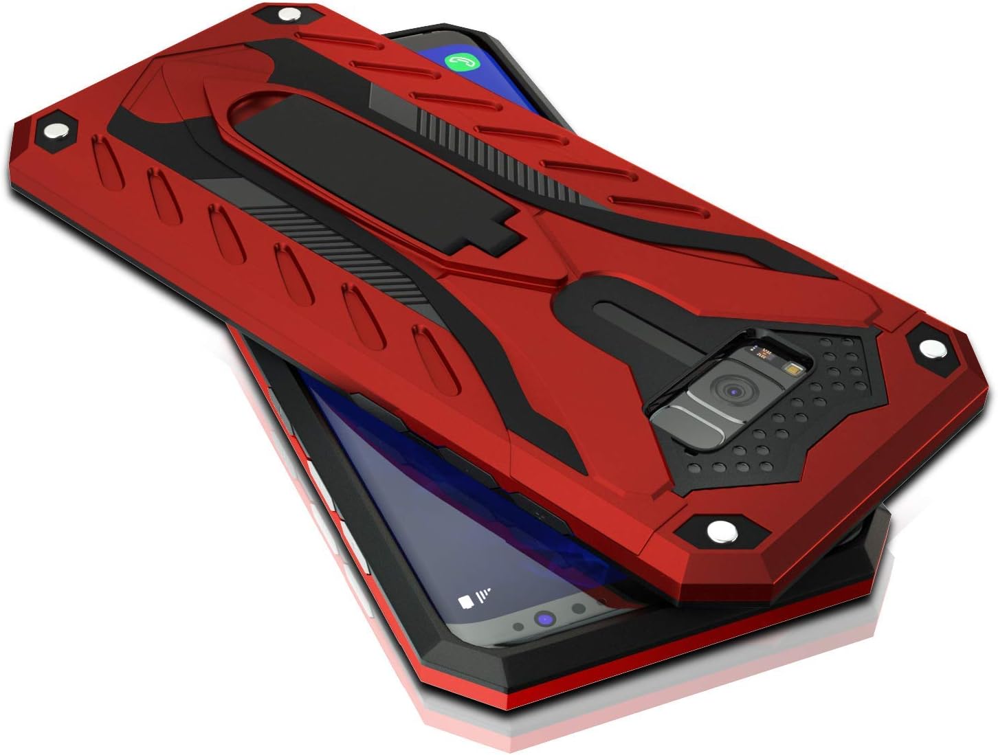 Kitoo Designed for Samsung Galaxy S8 Case with Kickstand - Red