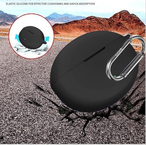 Image of Soft Silicone Case Cover for OnePlus Nord Buds 3 | 3 Pro with Cleaner Kit,Lanyard & 4 Pcs Cable Protectors (Black)